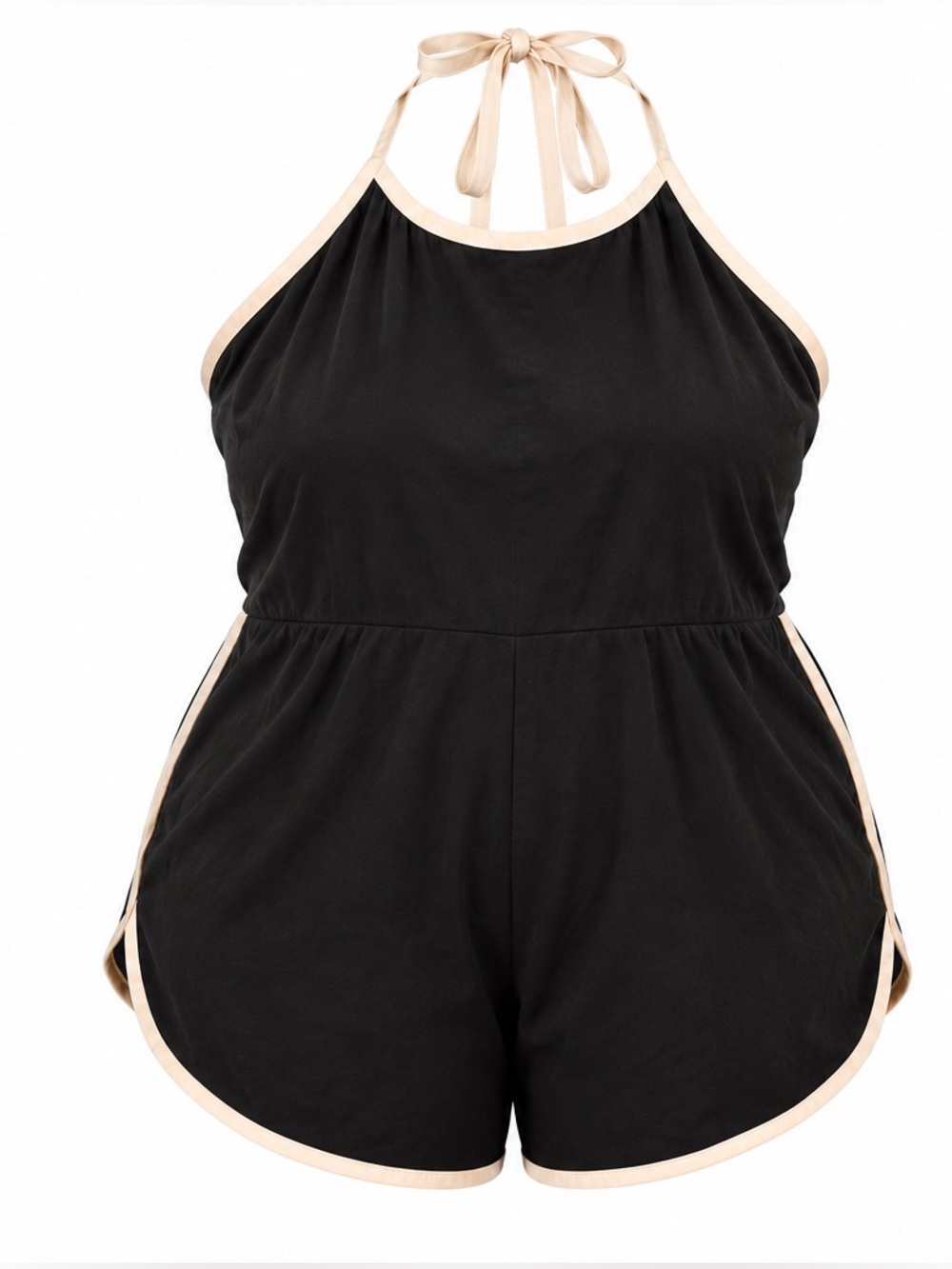 SHEIN athleisure romper Size 4X black and white piping.